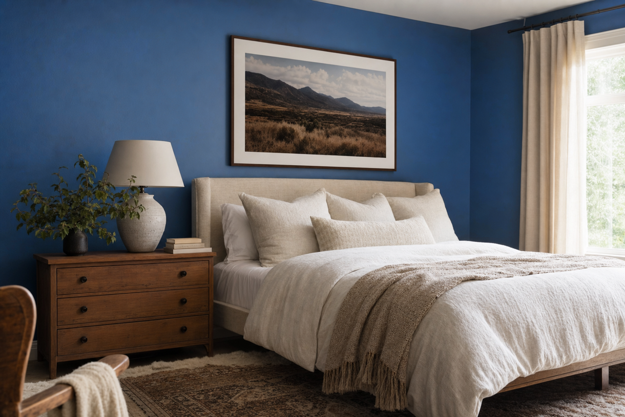Blue Suede Shoes by Benjamin Moore on interiors