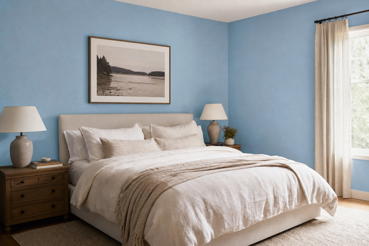 Blue Bayon by Benjamin Moore on interiors