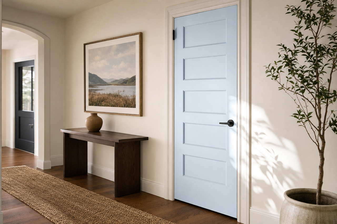 Soft by Benjamin Moore on interior-doors