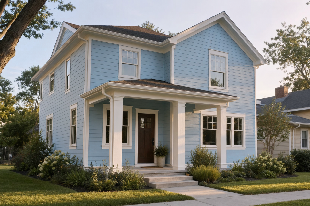 Sapphire by Benjamin Moore on exterior