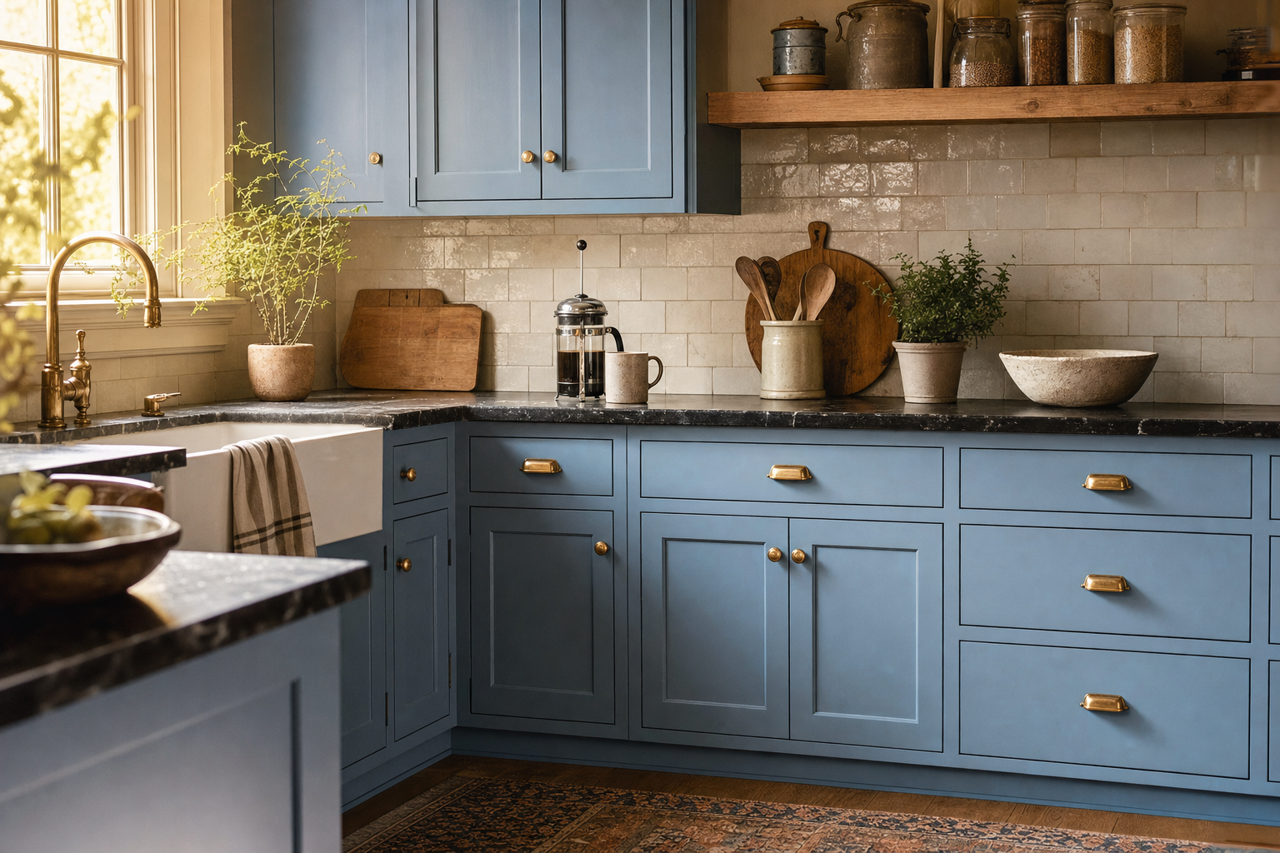 Soft Jazz by Benjamin Moore on cabinets