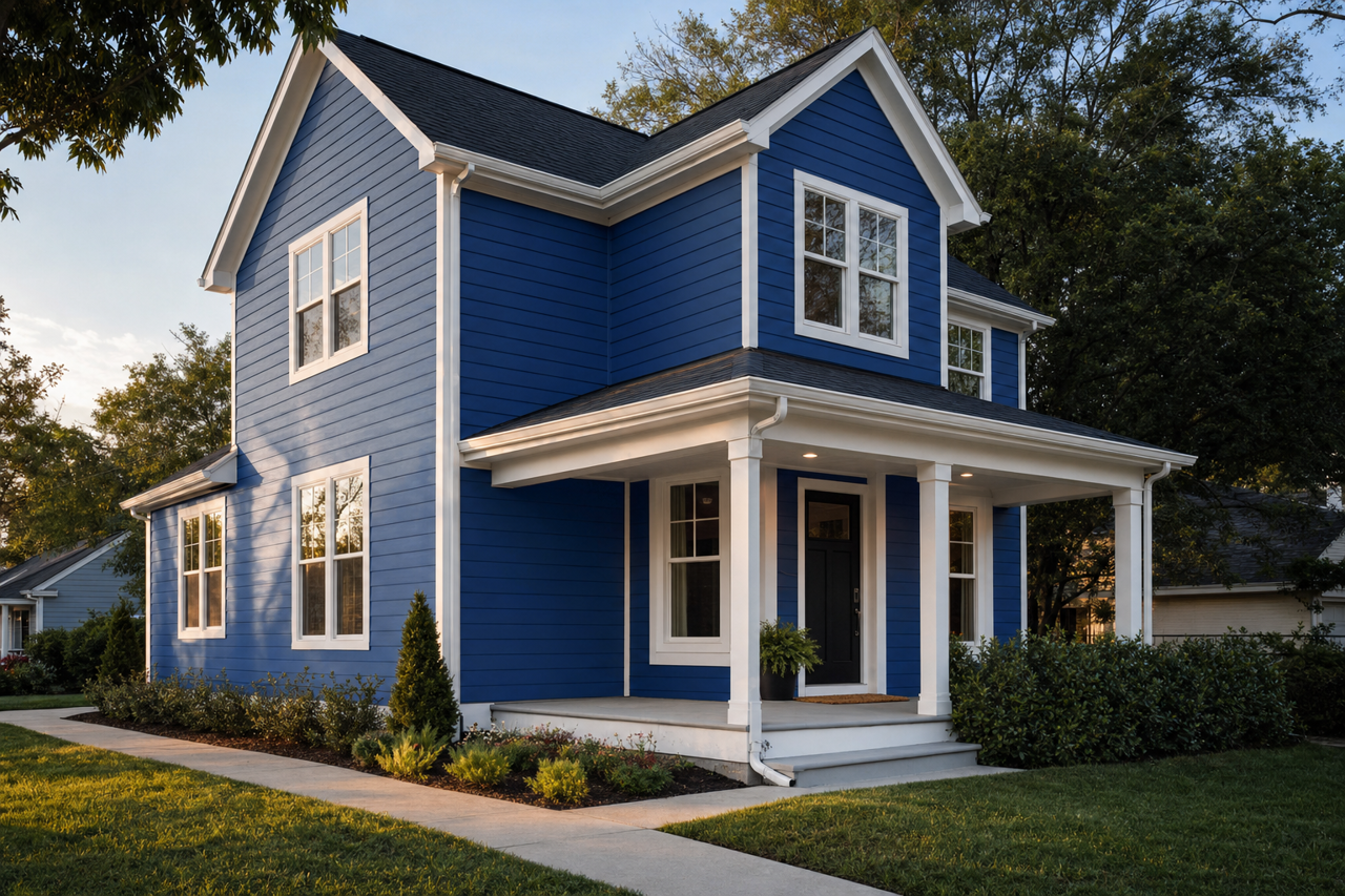 Blueberry by Benjamin Moore on exterior