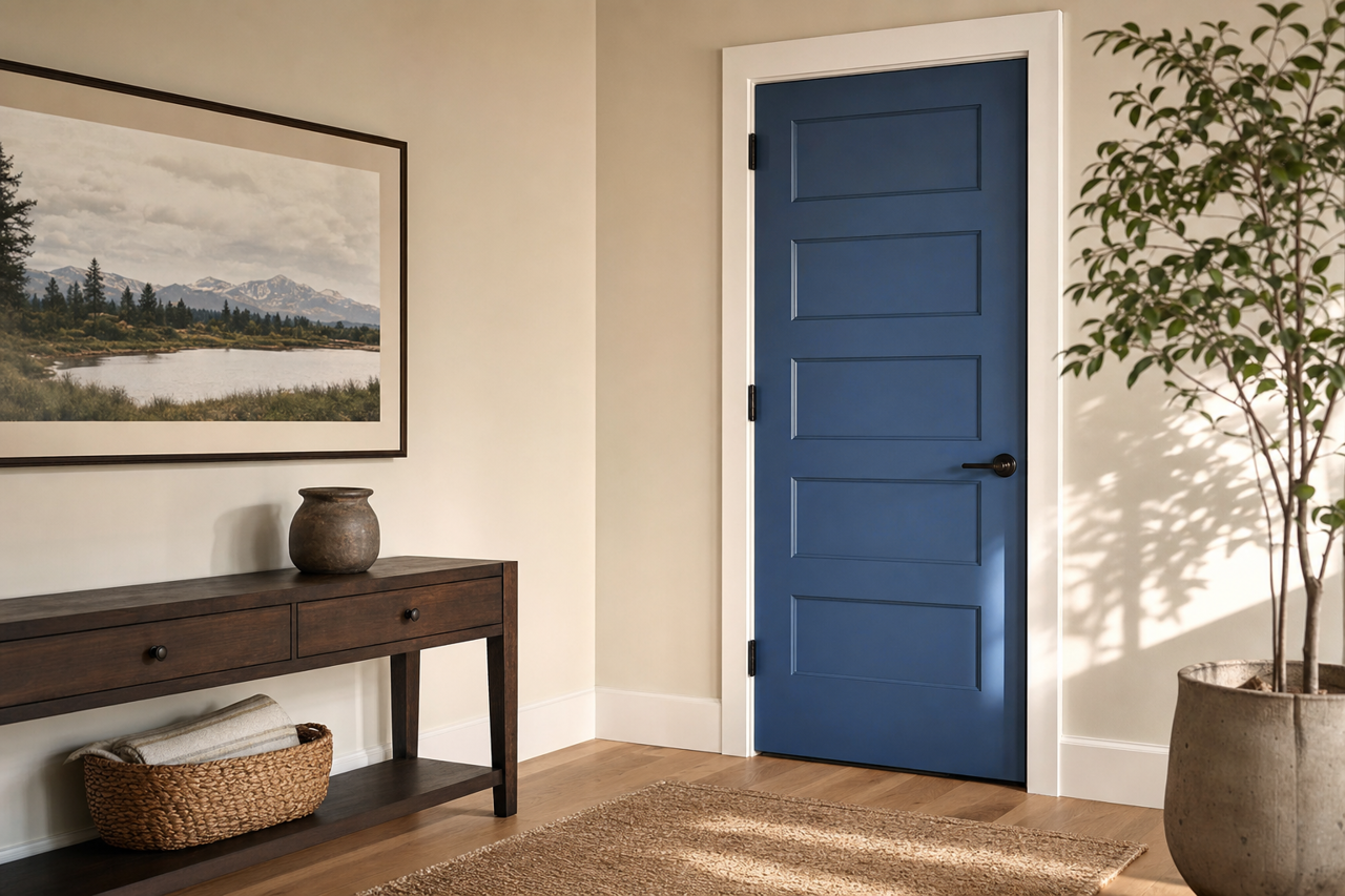 Blueberry by Benjamin Moore on interior-doors