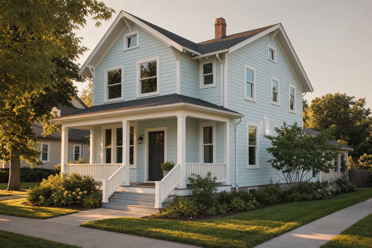 Sweet Bluette by Benjamin Moore on exterior