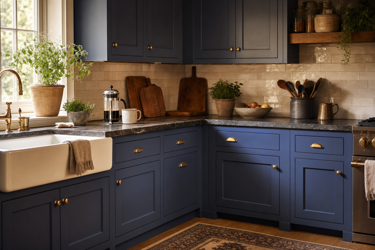 Southern Belle by Benjamin Moore on cabinets