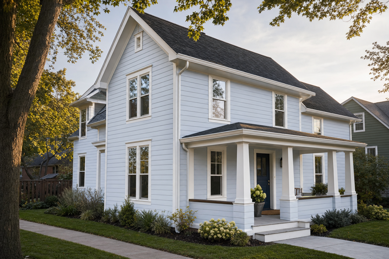 Misty by Benjamin Moore on exterior