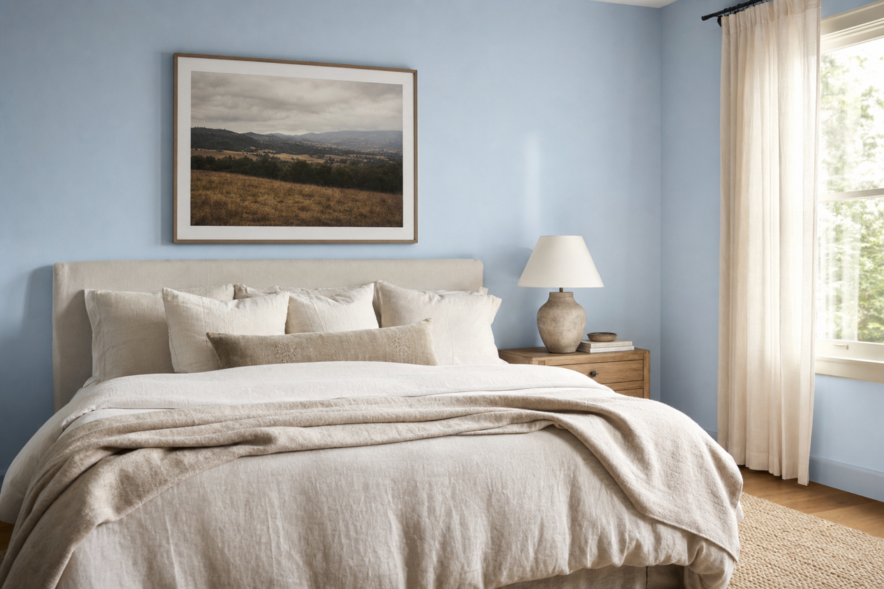 Blue Ice by Benjamin Moore on interiors