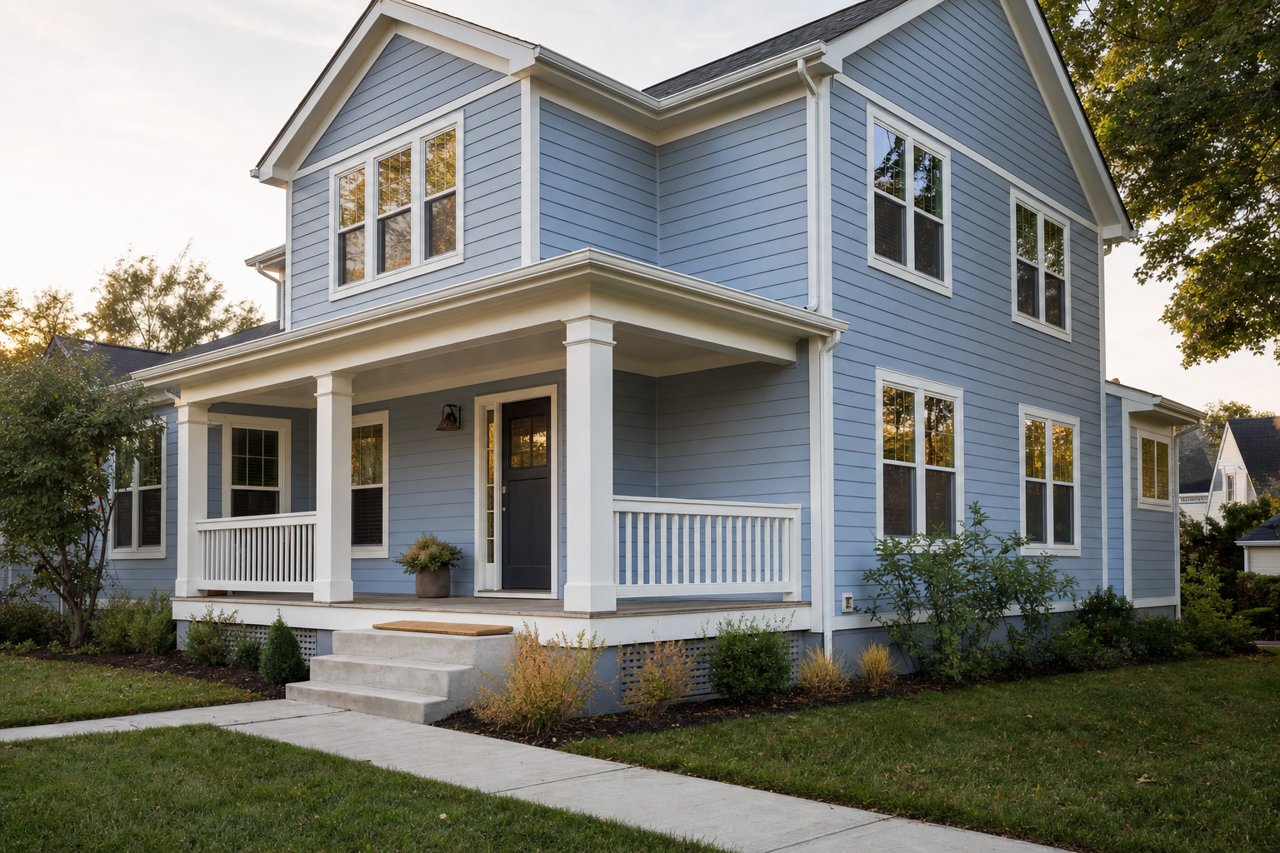 Steel Blue by Benjamin Moore on exterior