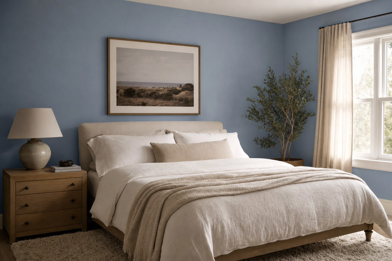 Steel Blue by Benjamin Moore on interiors