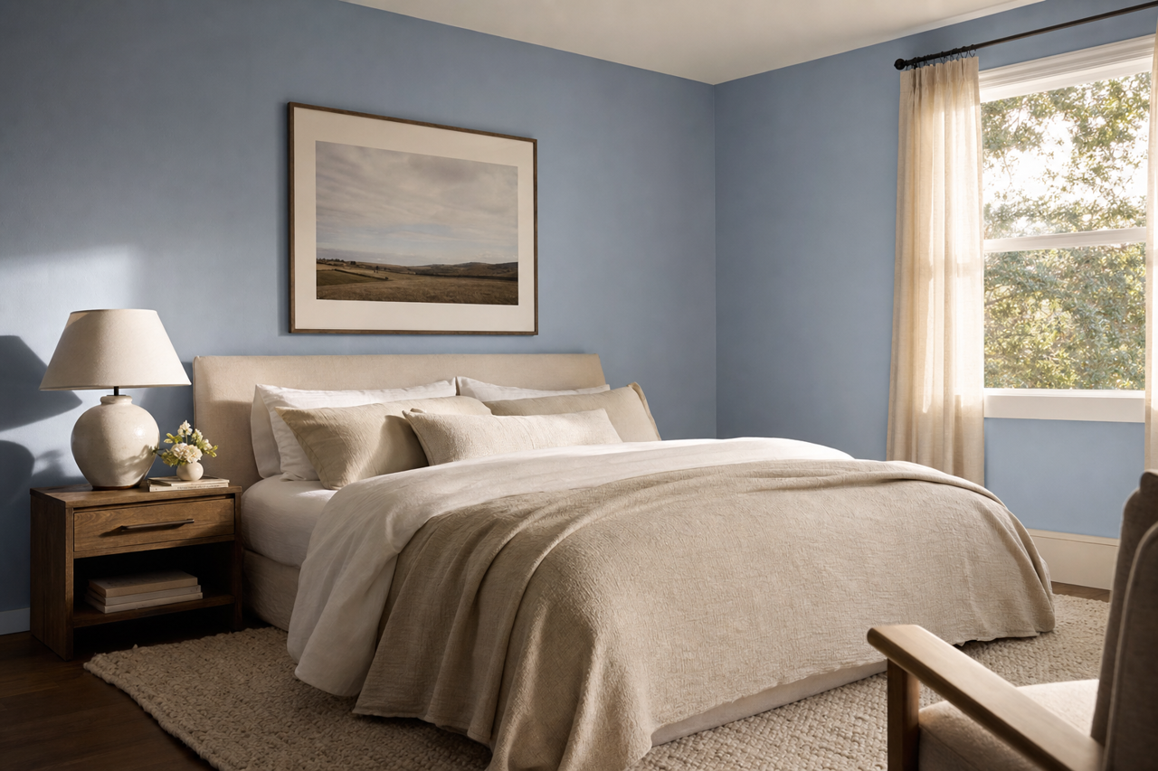 Harlequin by Benjamin Moore on interiors