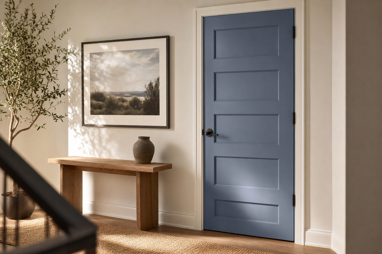 Blue Heron by Benjamin Moore on interior-doors