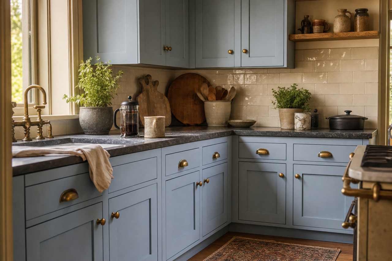 Sheer Romance by Benjamin Moore on cabinets