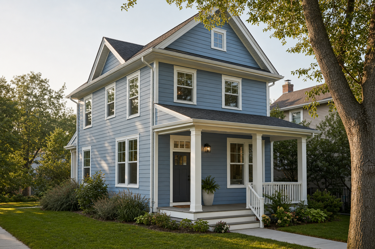 Old Blue Jeans by Benjamin Moore on exterior