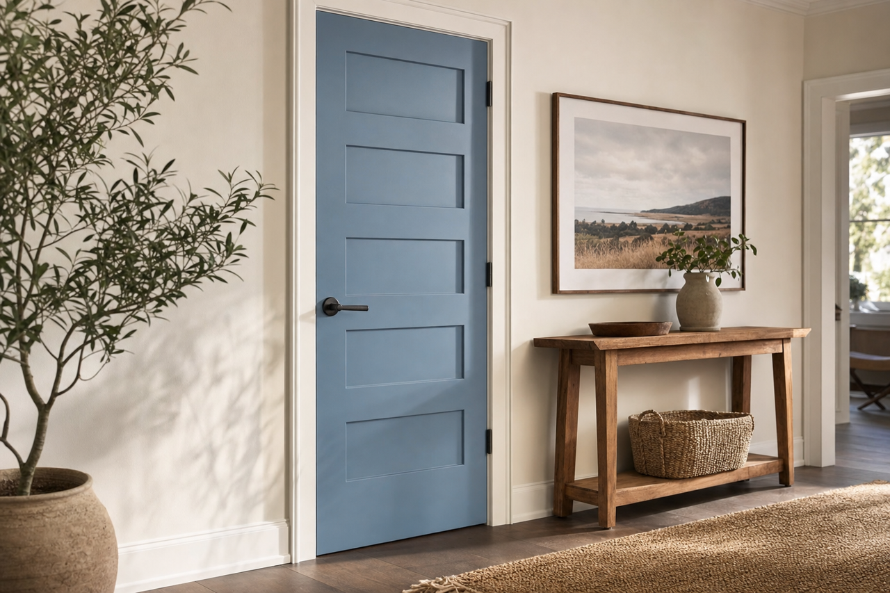 Old Blue Jeans by Benjamin Moore on interior-doors