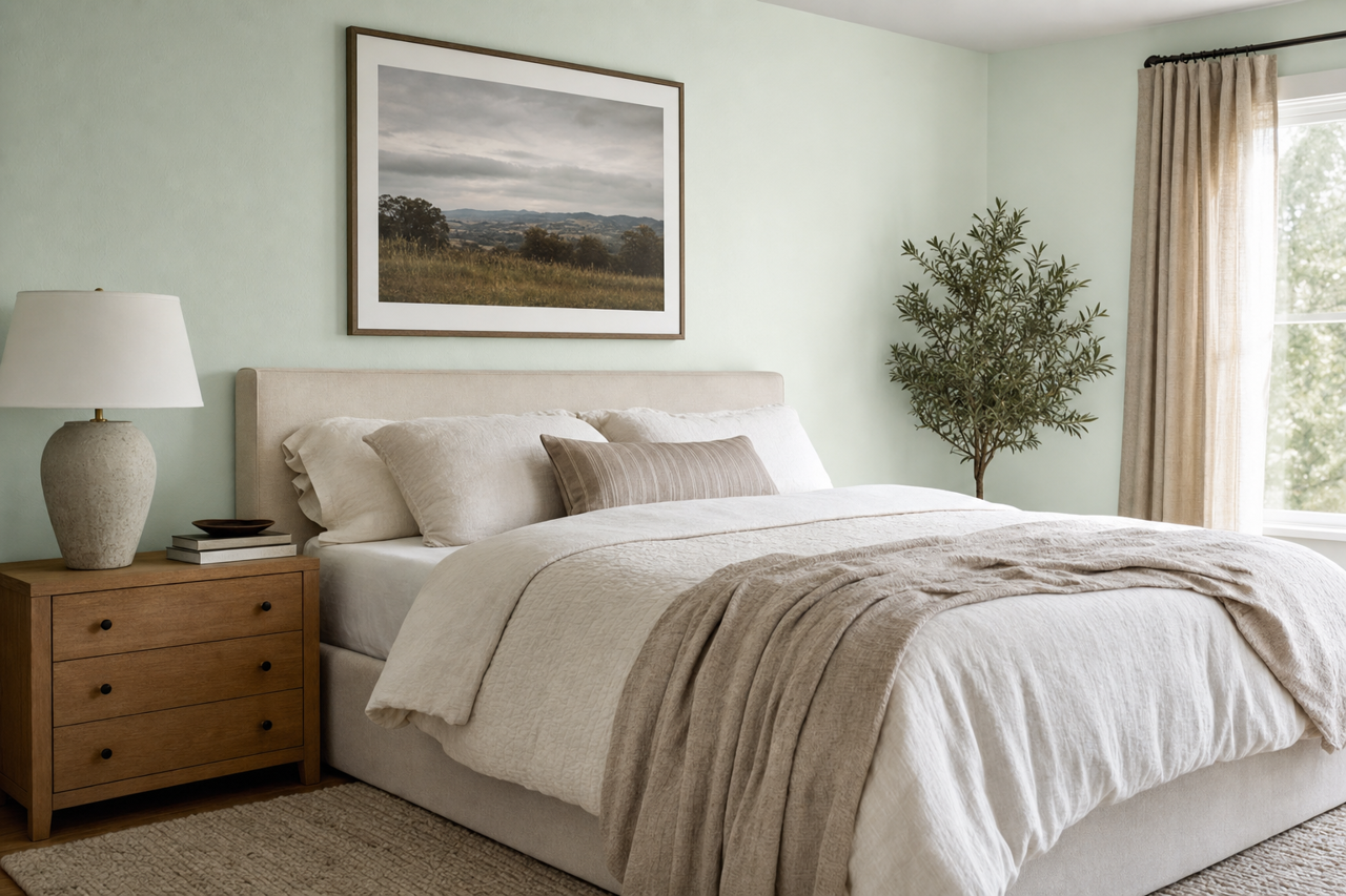 Green by Benjamin Moore on interiors
