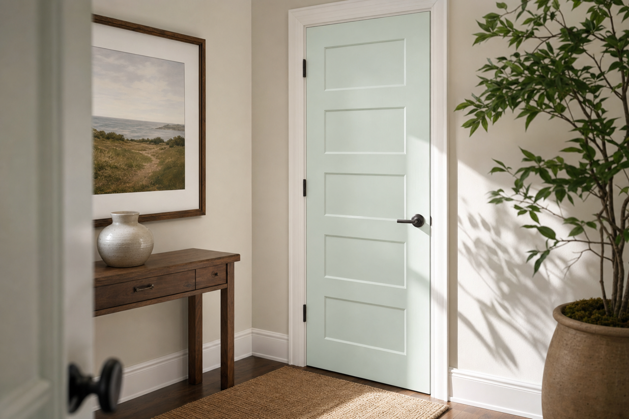Emerald by Benjamin Moore on interior-doors
