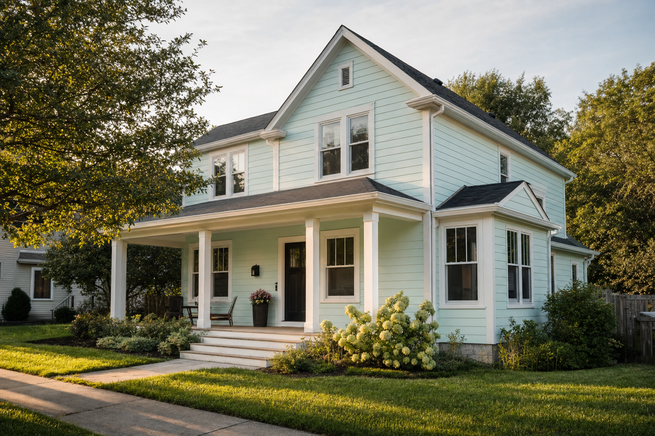 Lakeshore Green by Benjamin Moore on exterior
