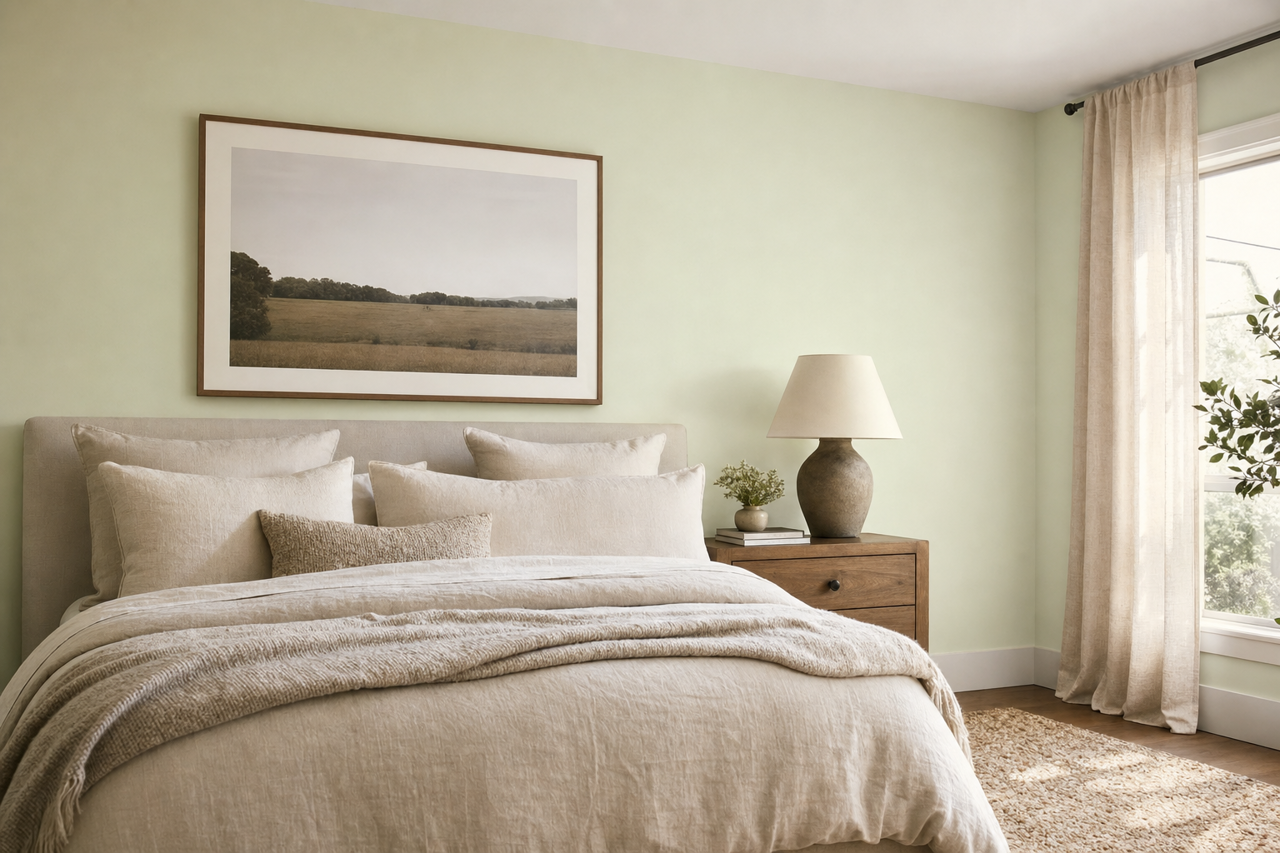 Green by Benjamin Moore on interiors
