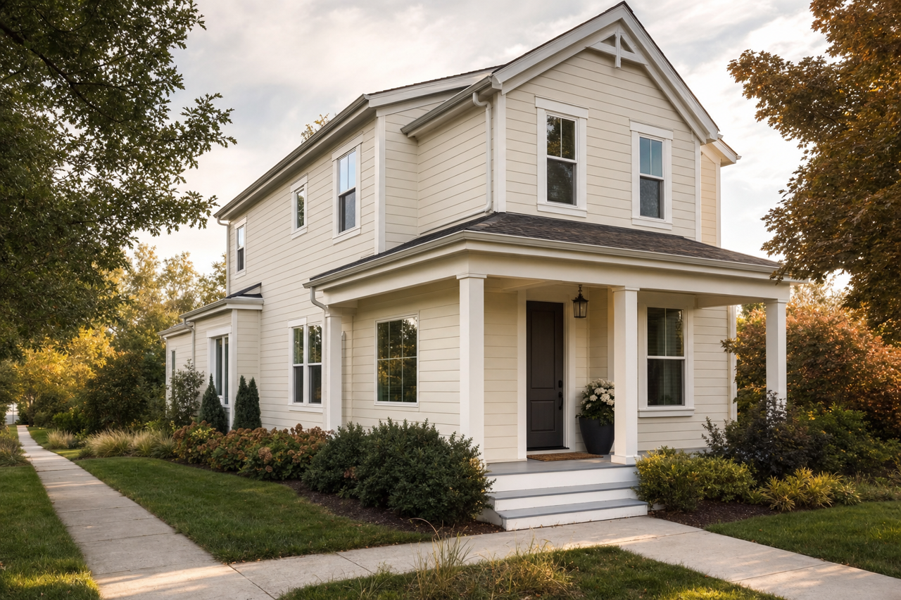 Silver by Benjamin Moore on exterior