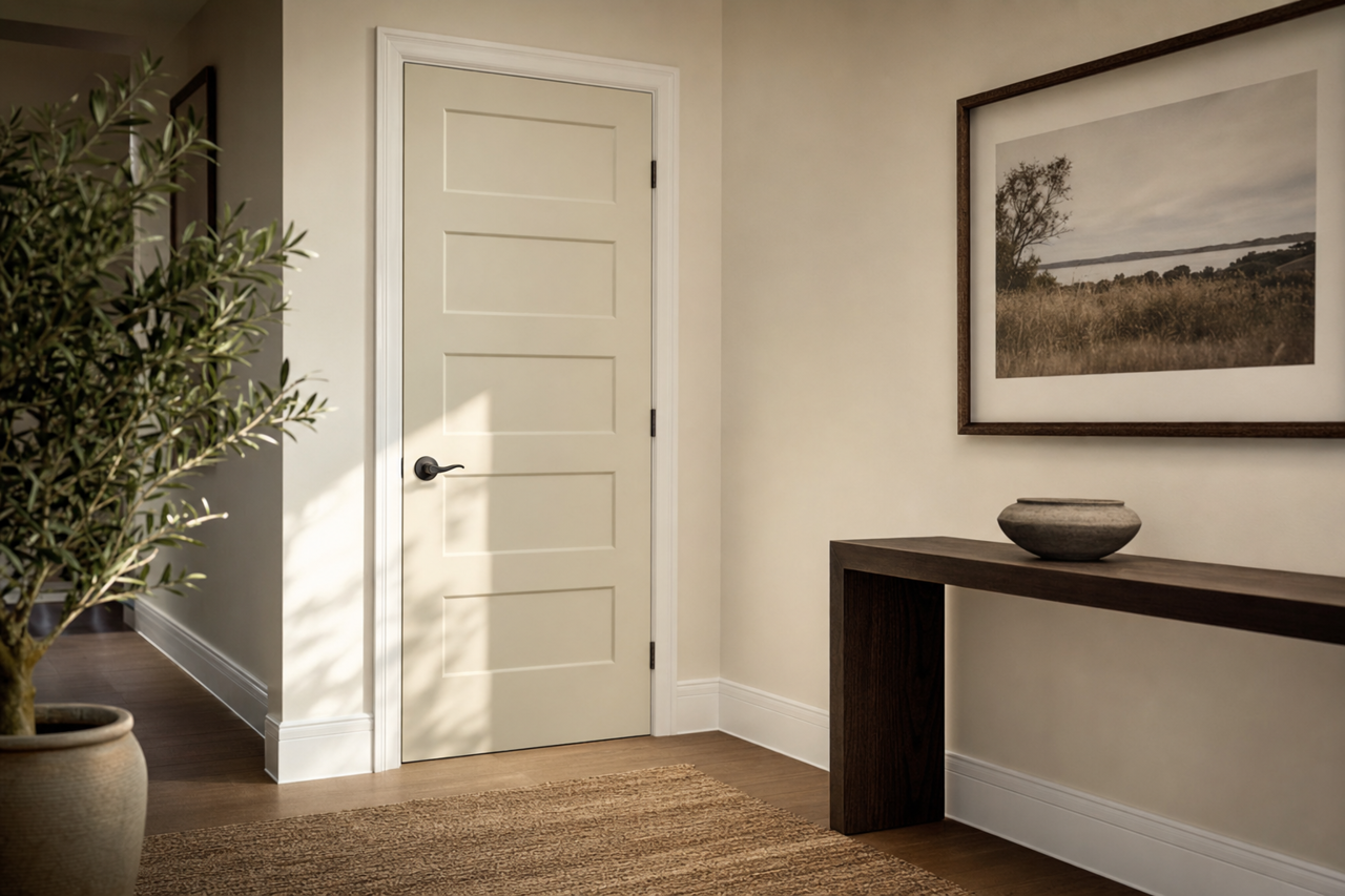 Silver by Benjamin Moore on interior-doors