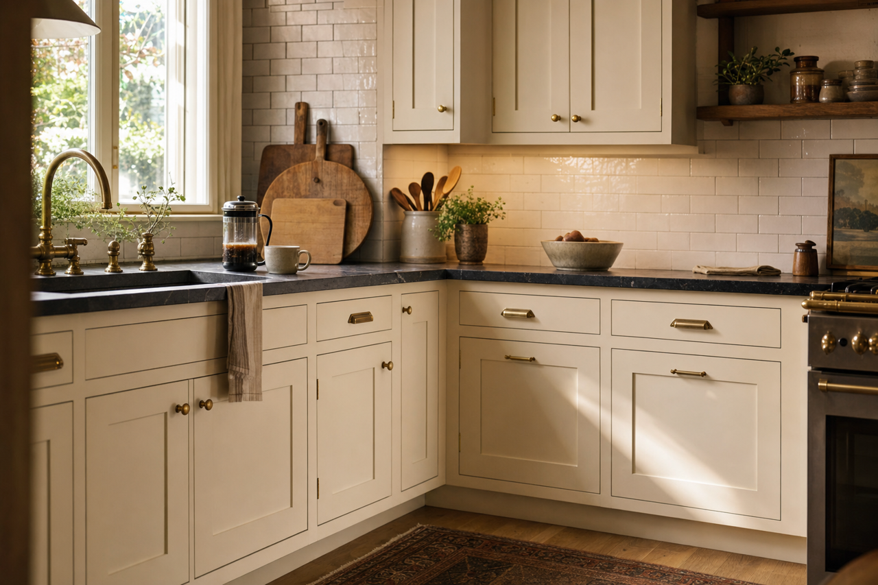 Athena by Benjamin Moore on cabinets