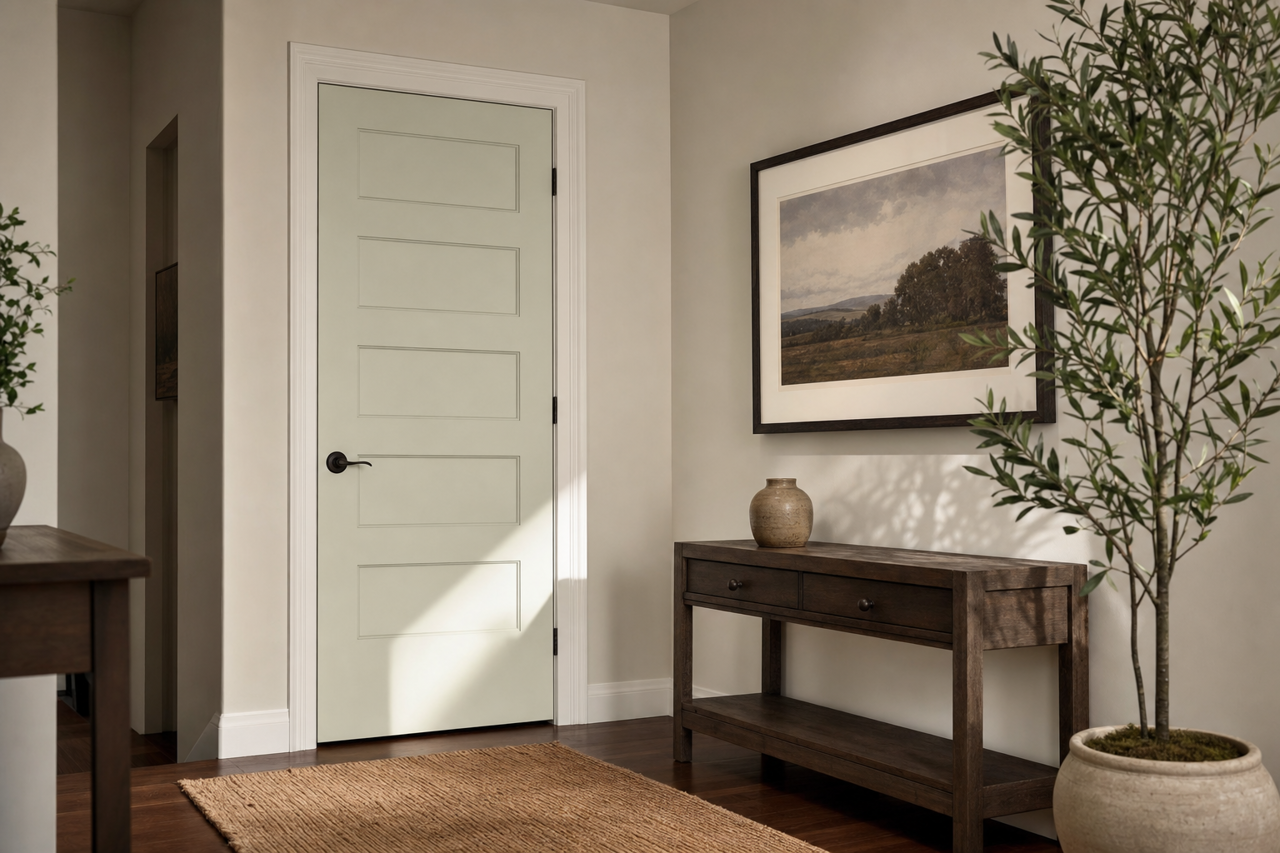 Pearl by Benjamin Moore on interior-doors