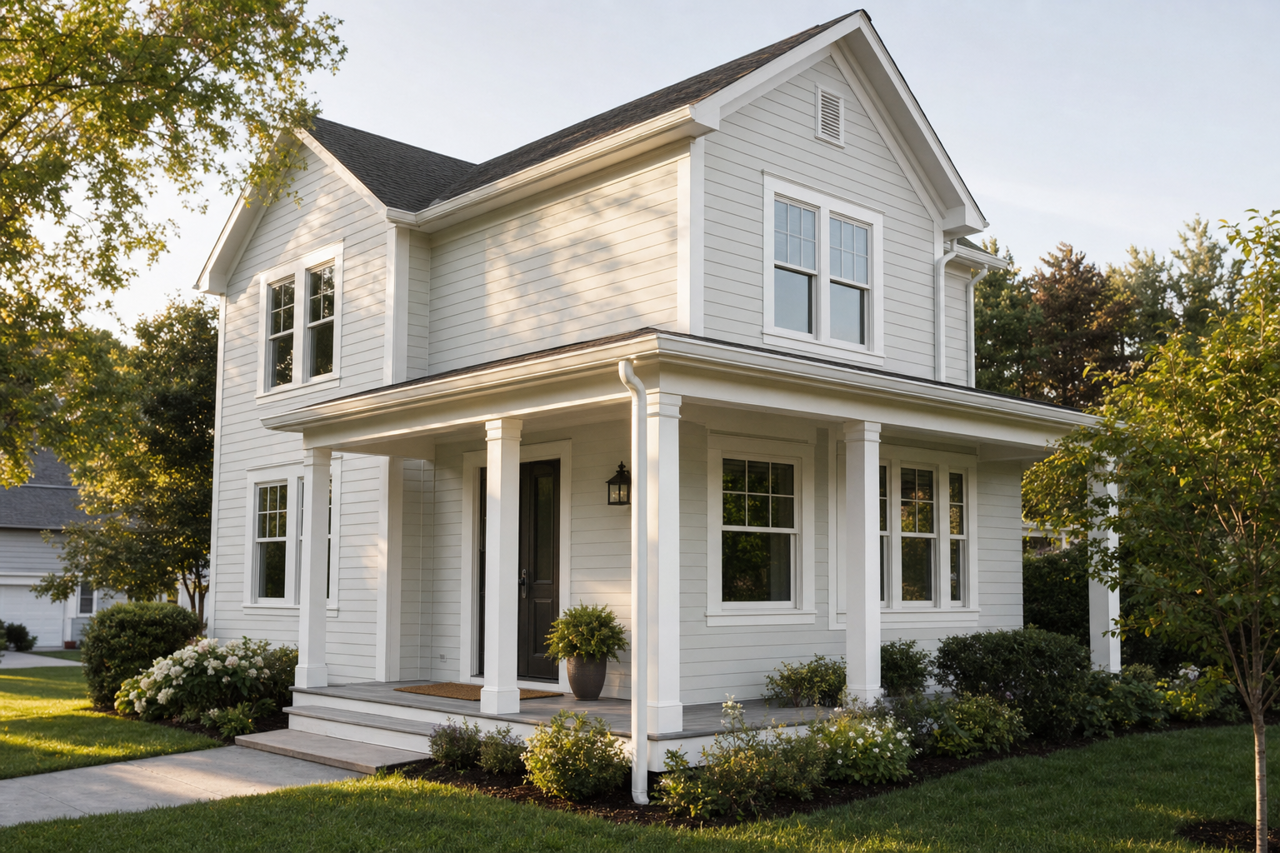 Oystershell by Benjamin Moore on exterior