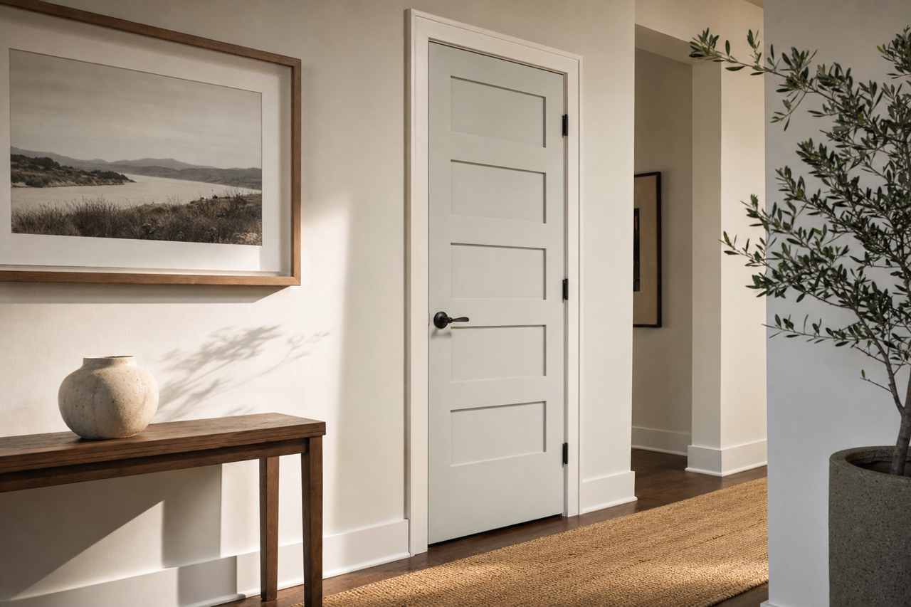 Oystershell by Benjamin Moore on interior-doors