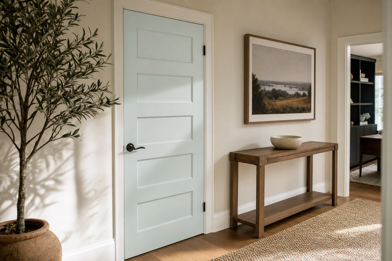 Winter by Benjamin Moore on interior-doors
