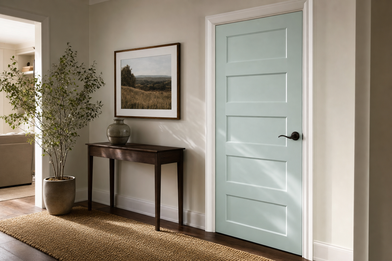 Glacier Lake by Benjamin Moore on interior-doors