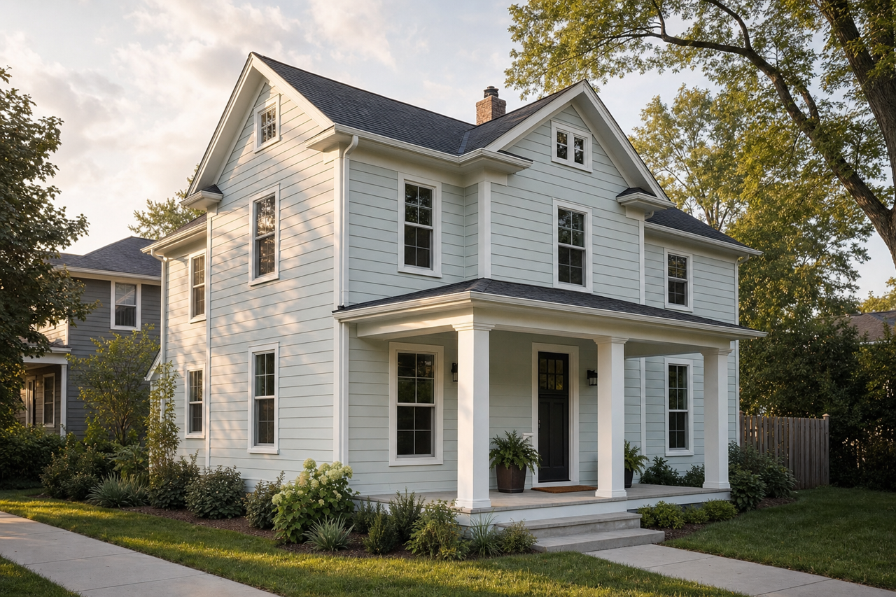 Mountain Mist by Benjamin Moore on exterior