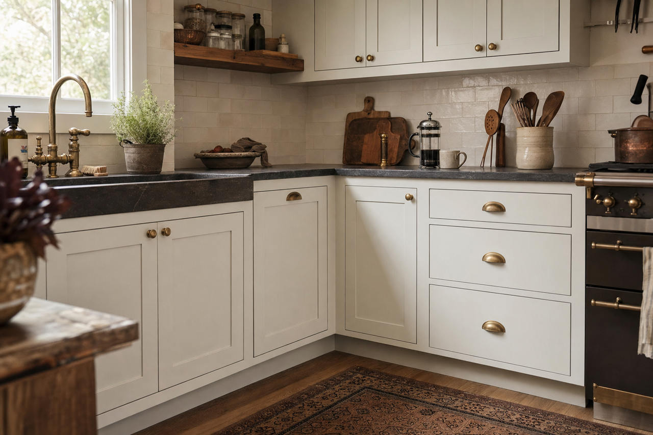 Mountainscape by Benjamin Moore on cabinets