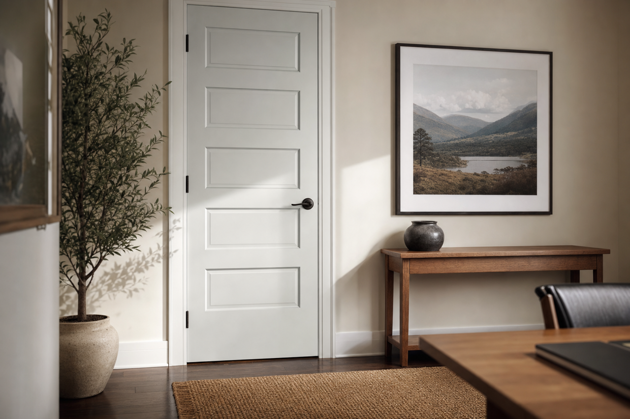 Pearl by Benjamin Moore on interior-doors