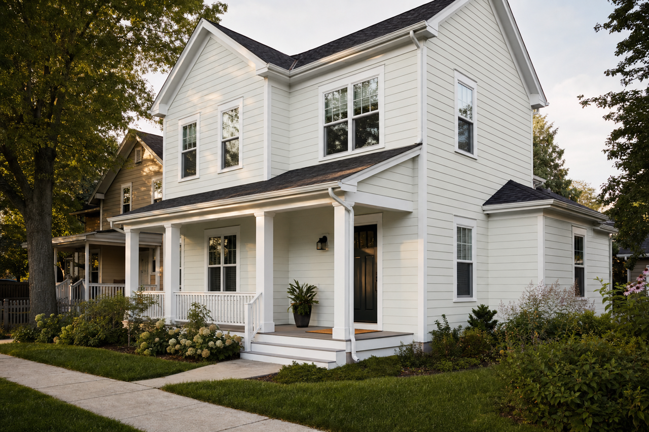 White by Benjamin Moore on exterior