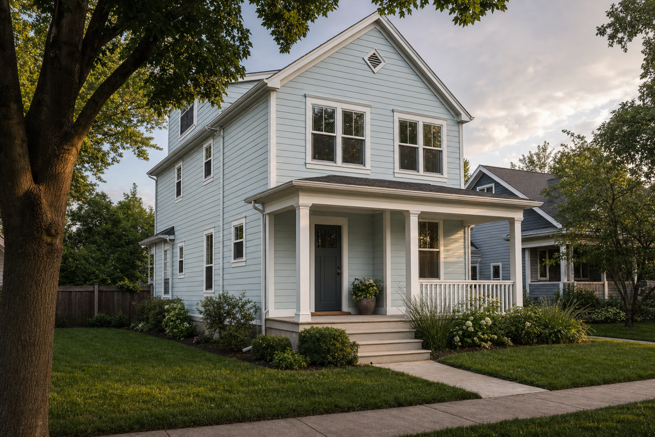 Blue Veli by Benjamin Moore on exterior