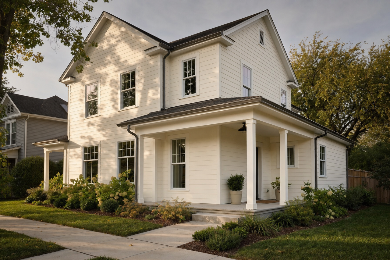 Alabaster by Benjamin Moore on exterior