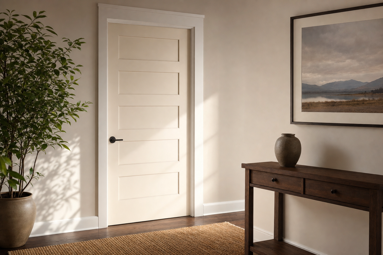 Alabaster by Benjamin Moore on interior-doors