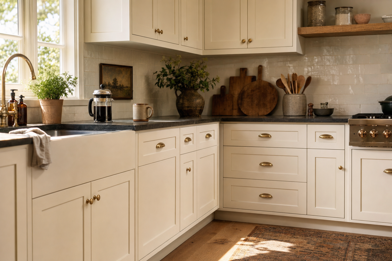 Sand by Benjamin Moore on cabinets