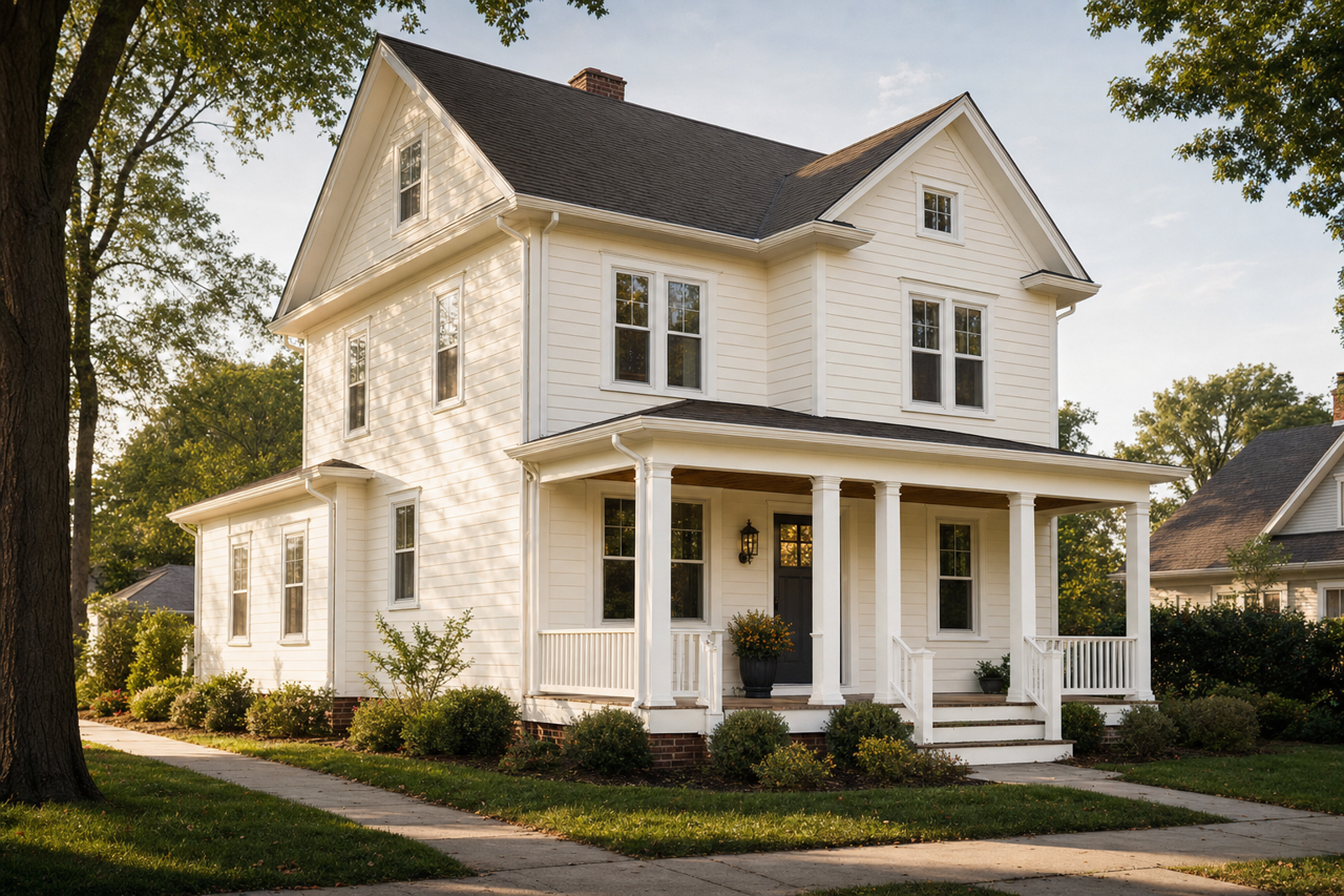 White by Benjamin Moore on exterior