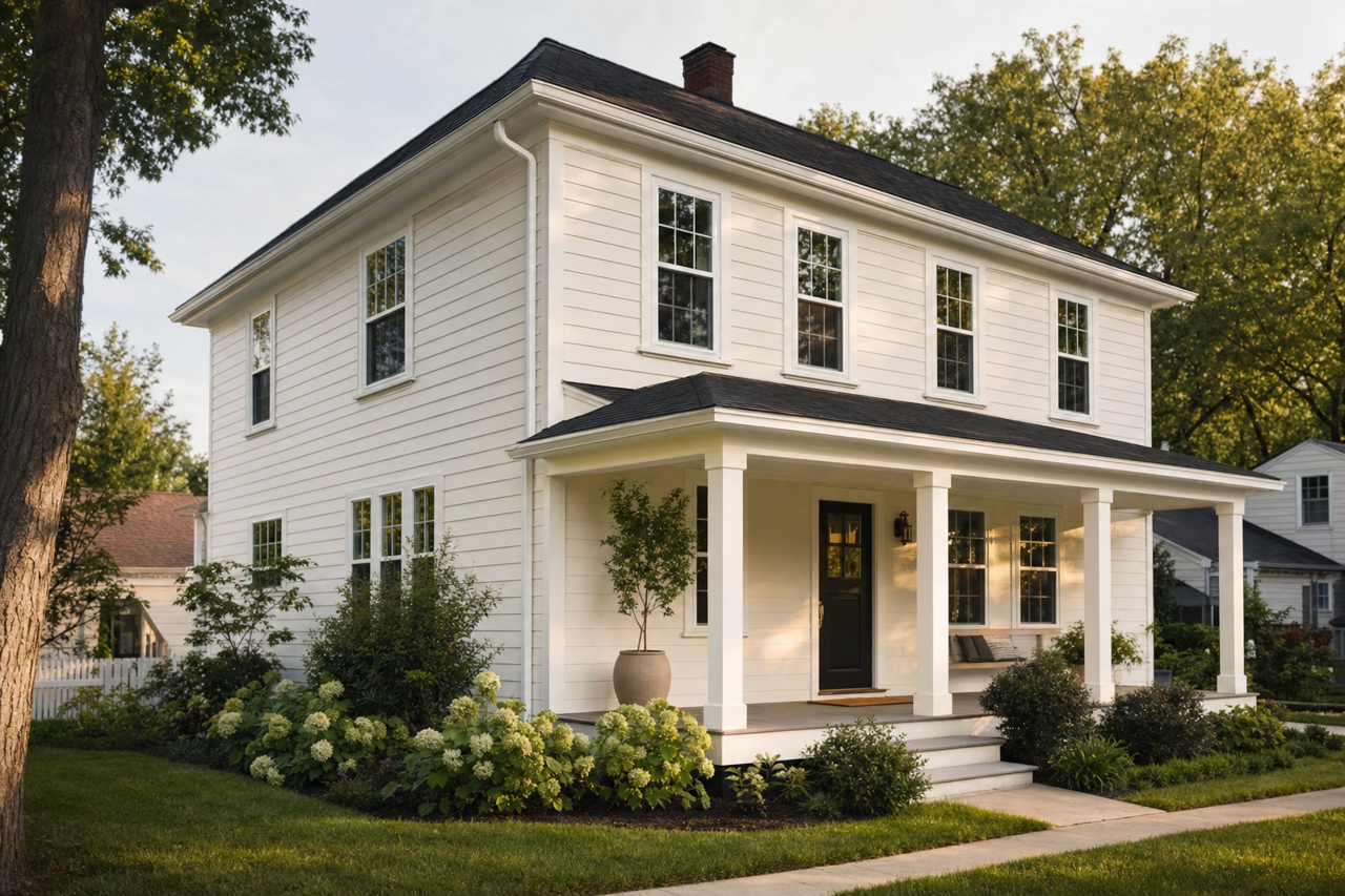 White by Benjamin Moore on exterior