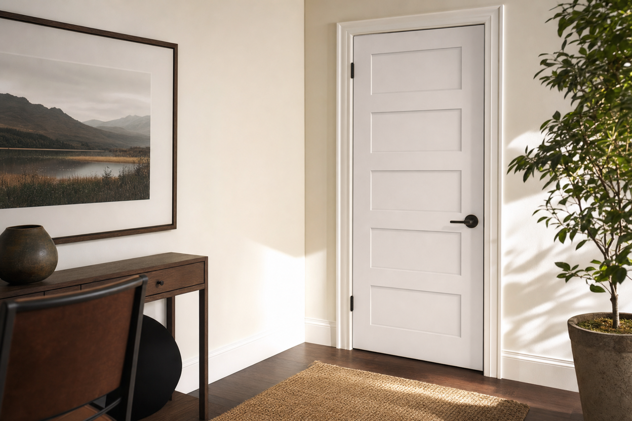 Feathered by Benjamin Moore on interior-doors