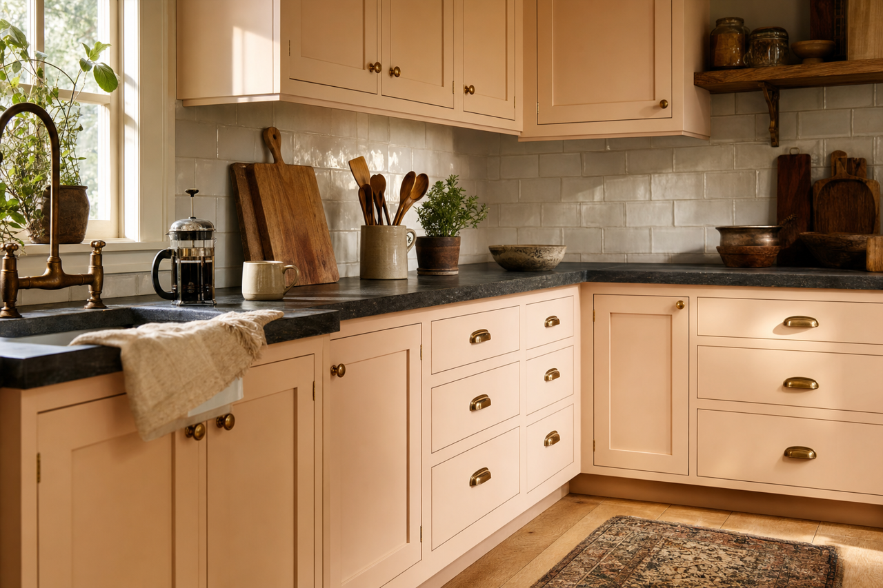 Blanched by Benjamin Moore on cabinets