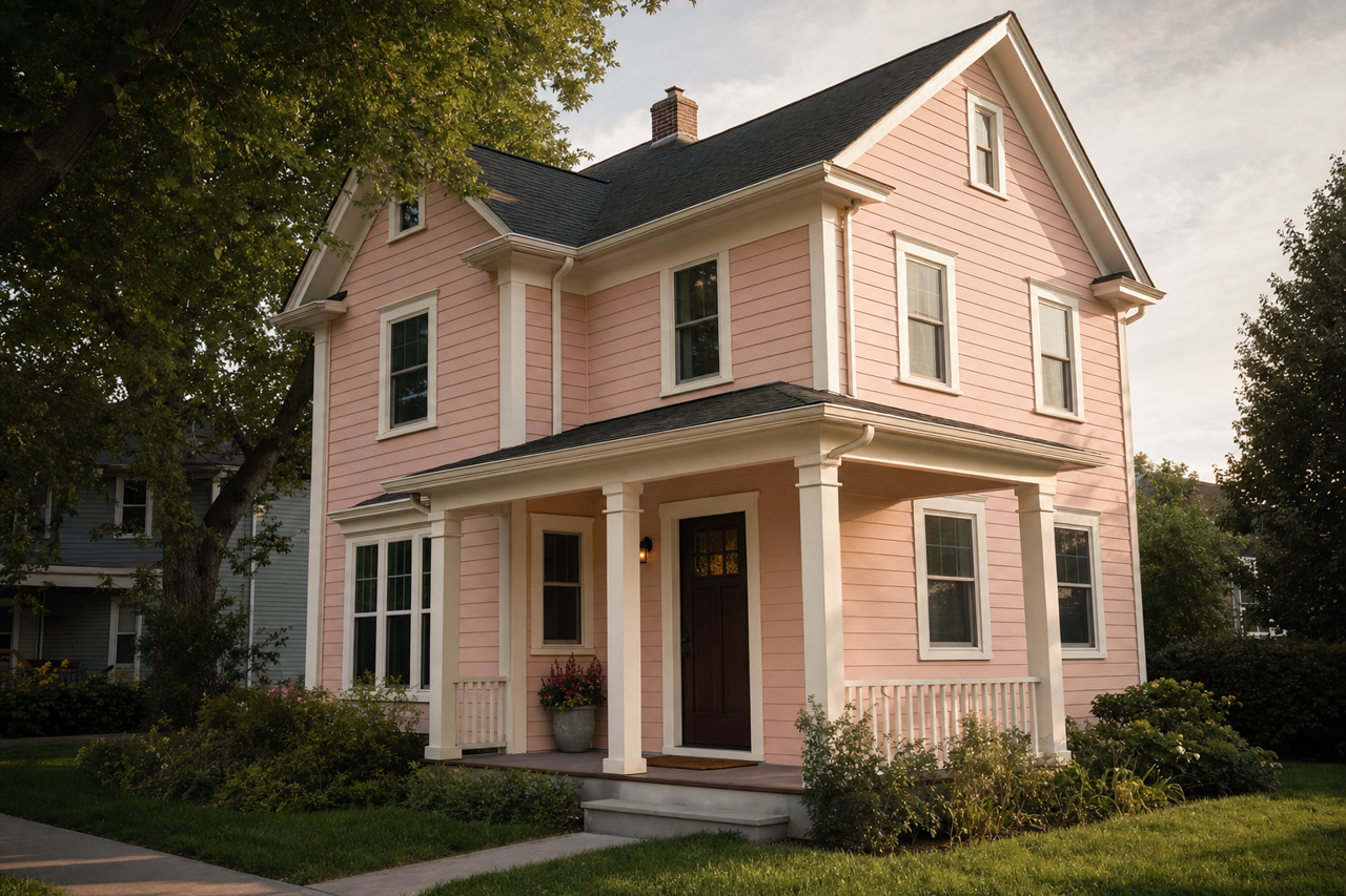 Pacific Grove Pink by Benjamin Moore on exterior