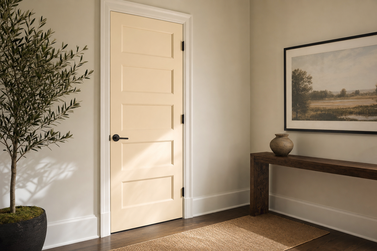 Pink Damask by Benjamin Moore on interior-doors