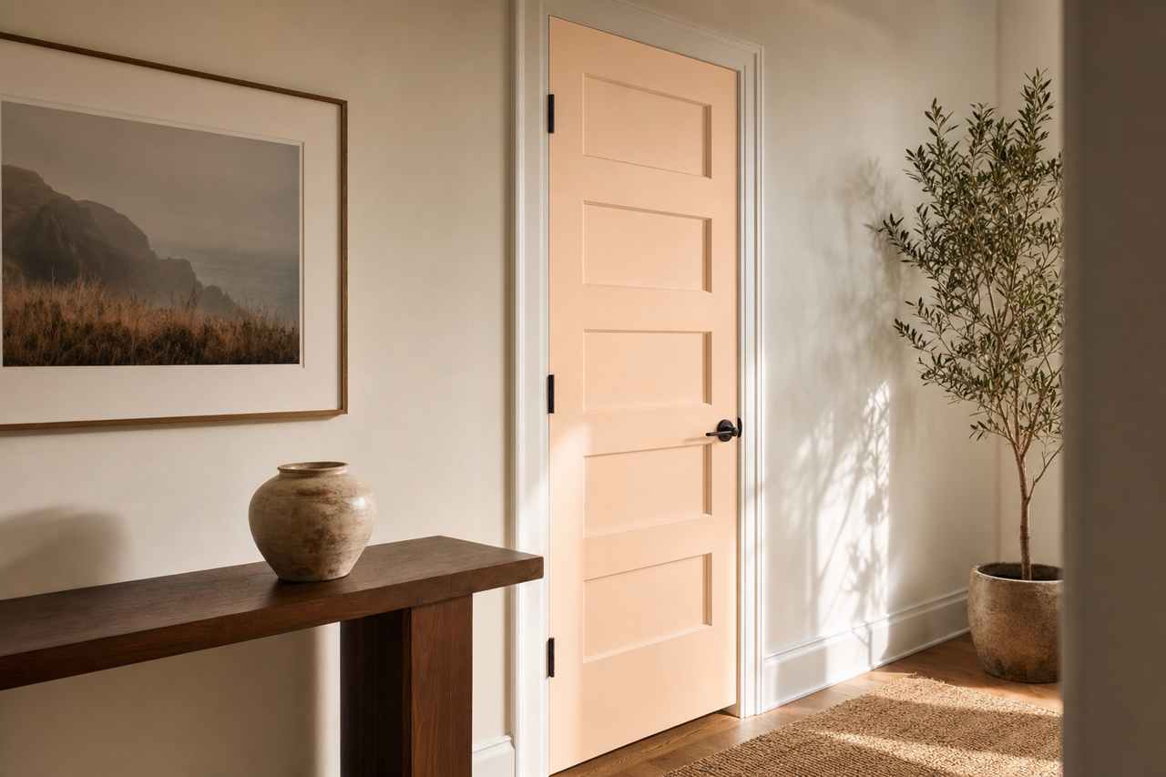 Sheer Pink by Benjamin Moore on interior-doors