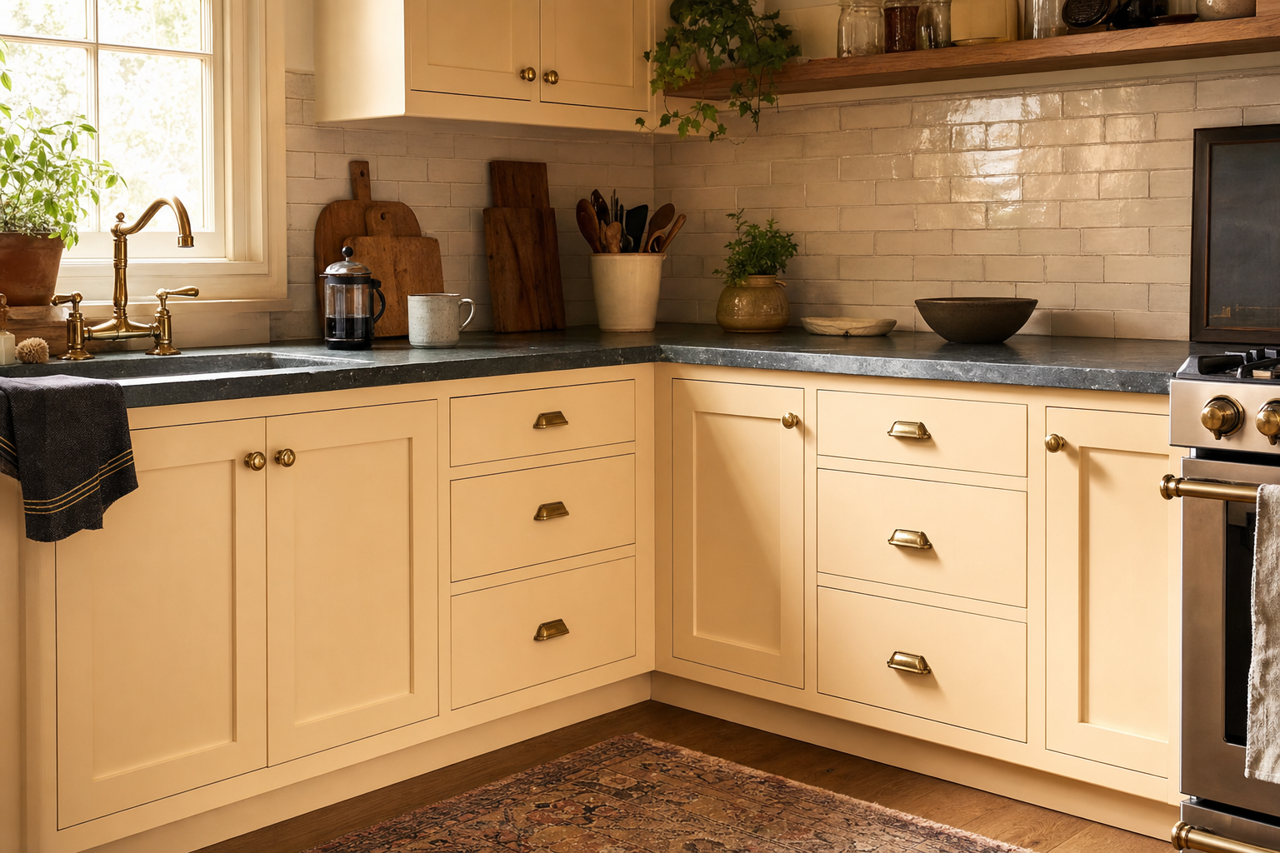 Country by Benjamin Moore on cabinets