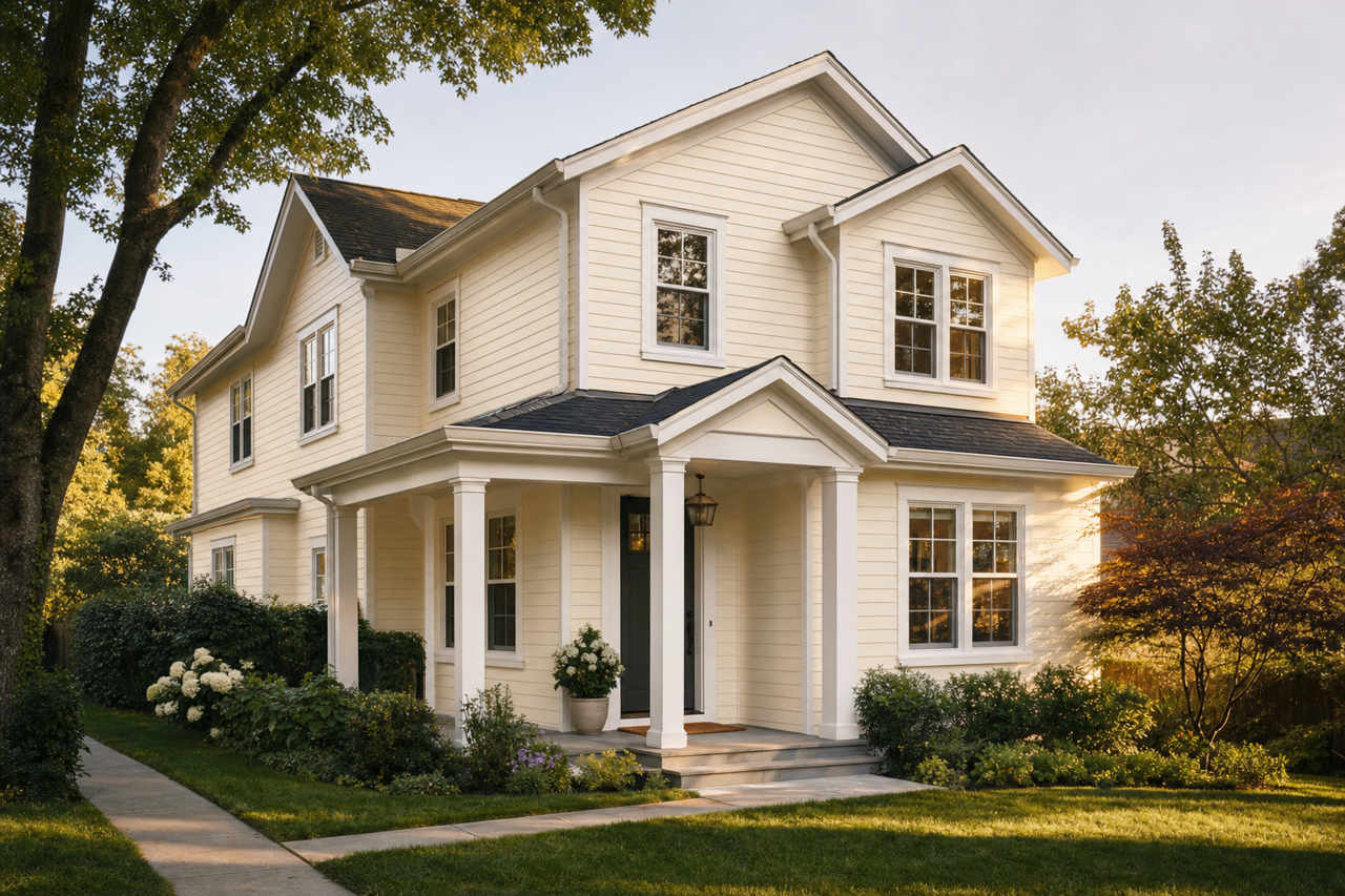 White Blush by Benjamin Moore on exterior