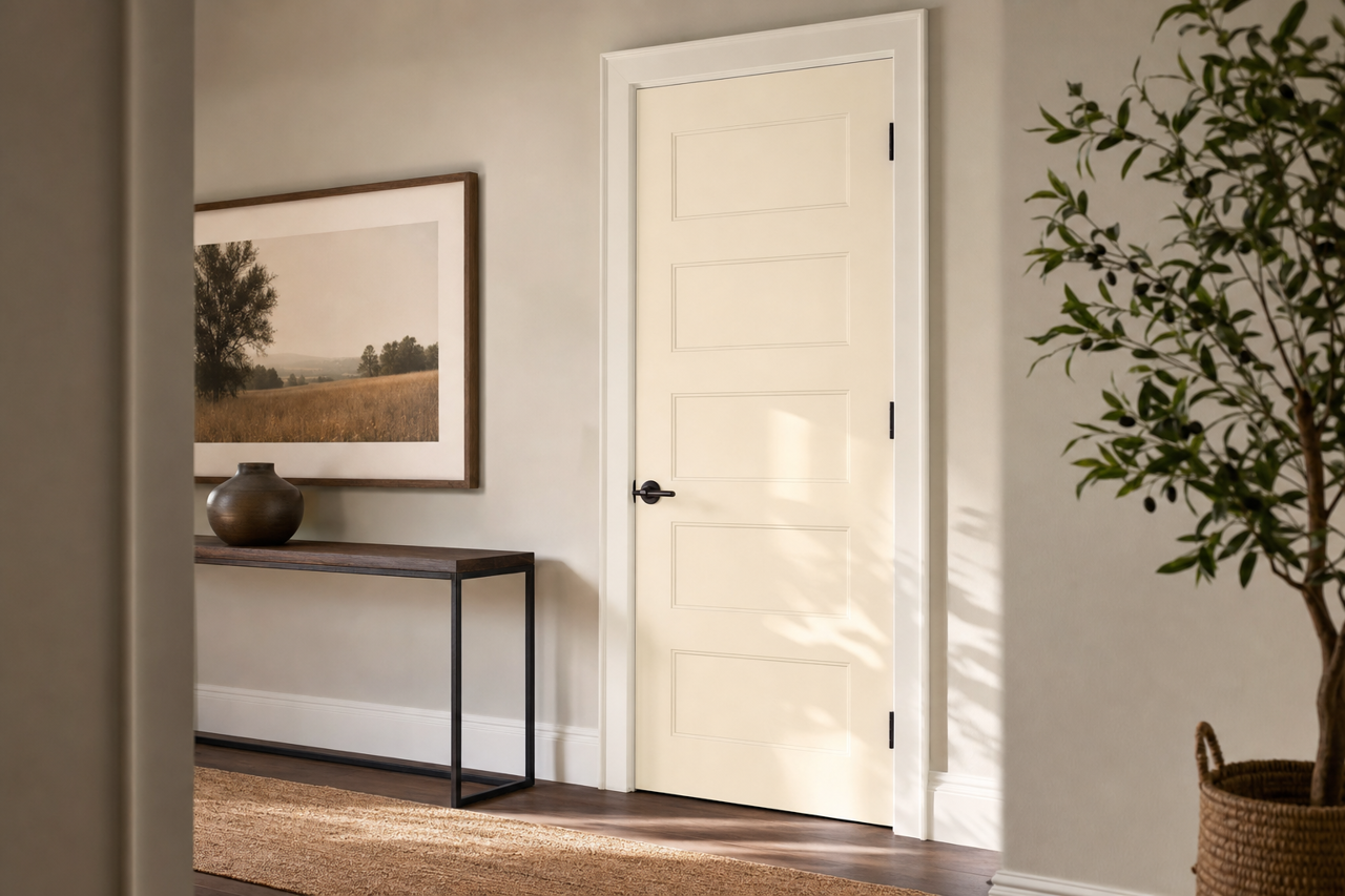 White Blush by Benjamin Moore on interior-doors