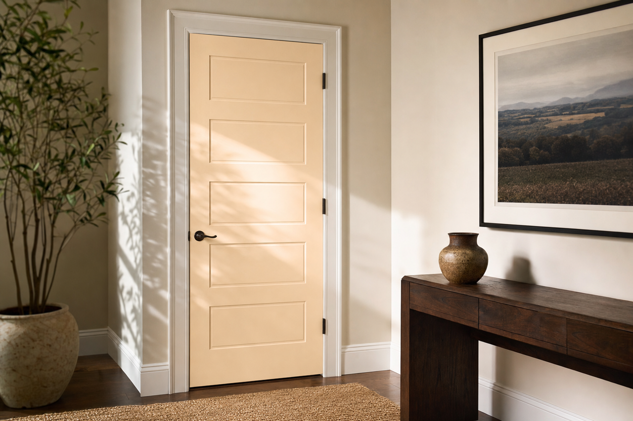 Evening White by Benjamin Moore on interior-doors