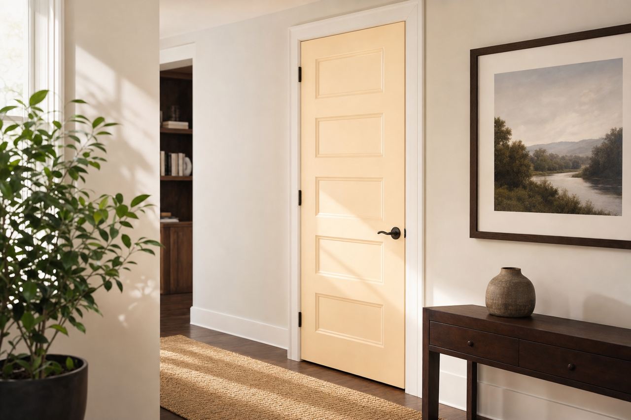 Pelican by Benjamin Moore on interior-doors